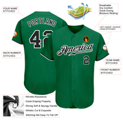 Custom Kelly Green Black-White Authentic Baseball Jersey
