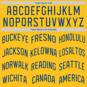 Custom Gold Royal-White Authentic American Flag Fashion Baseball Jersey