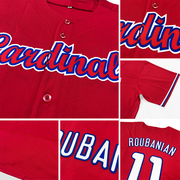 Custom Red Red-Navy Authentic Baseball Jersey