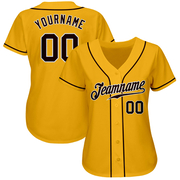 Custom Gold Brown-White Authentic Baseball Jersey