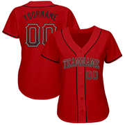 Custom Red Black-Gray Authentic Drift Fashion Baseball Jersey