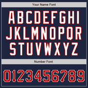 Custom Navy Red-White Authentic Baseball Jersey