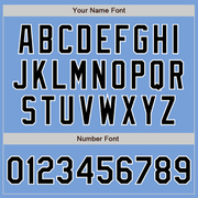 Custom Light Blue Black-White Authentic Baseball Jersey