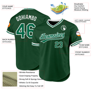 Custom Green Kelly Green-White Authentic Throwback Baseball Jersey