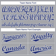 Custom Gray Royal-White Baseball Jersey