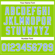 Custom Neon Green Light Blue-White Authentic Baseball Jersey