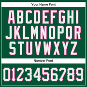 Custom Kelly Green White-Pink Authentic Baseball Jersey