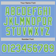 Custom Light Blue Neon Green-White Authentic Baseball Jersey