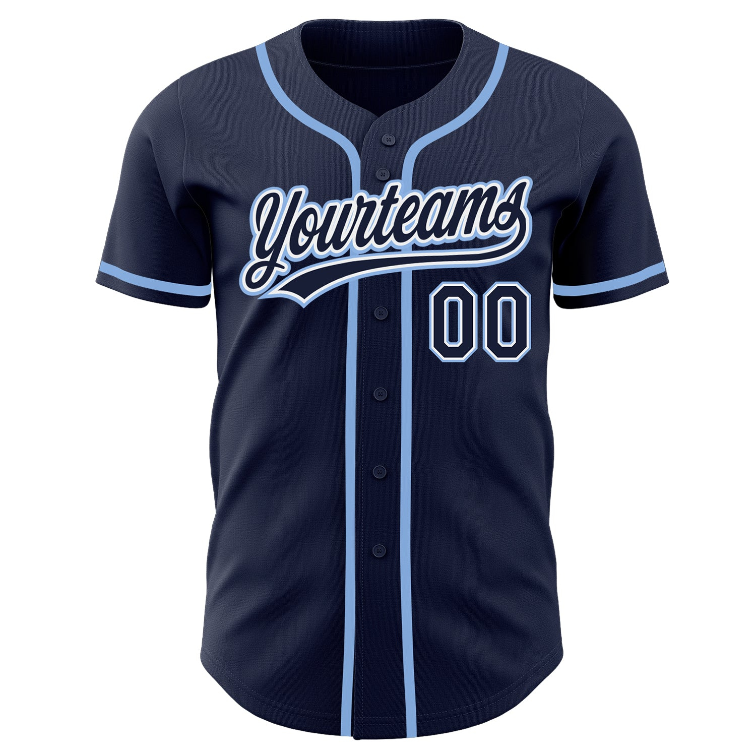 Custom Navy Navy-Light Blue Authentic Baseball Jersey