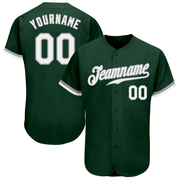 Custom Green White-Gray Authentic Baseball Jersey