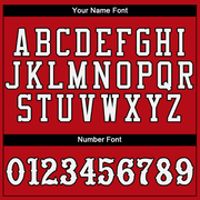 Custom Red White-Black Authentic Baseball Jersey