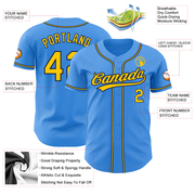 Custom Electric Blue Yellow-Navy Authentic Baseball Jersey