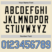 Custom Cream Light Blue-Black Authentic Throwback Baseball Jersey