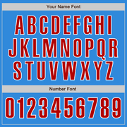 Custom Electric Blue Red-White Authentic Baseball Jersey