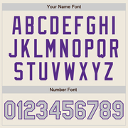 Custom Cream Gray-Purple Authentic Baseball Jersey