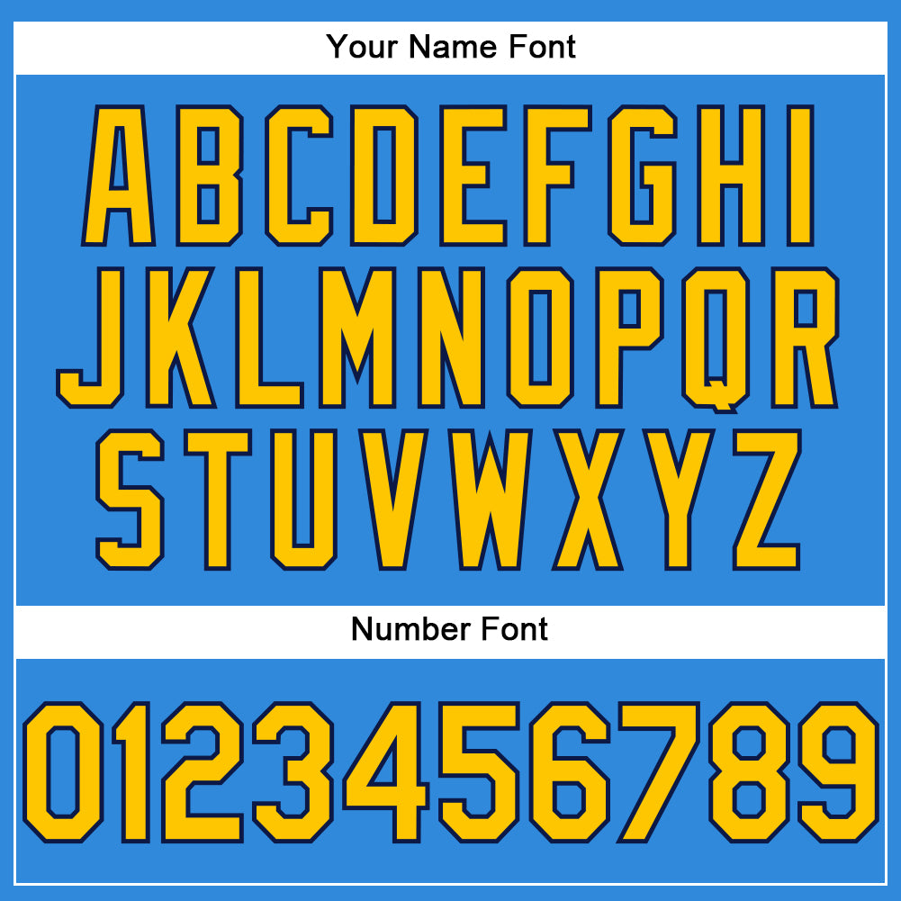 Custom Electric Blue Yellow-Navy Authentic Baseball Jersey