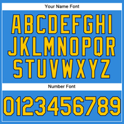 Custom Electric Blue Yellow-Navy Authentic Baseball Jersey