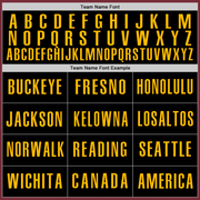 Custom Burgundy Black-Gold Authentic Baseball Jersey