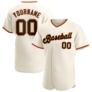 Custom Cream Black Orange-Old Gold Authentic Baseball Jersey