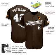 Custom Brown White-Gray Authentic Baseball Jersey