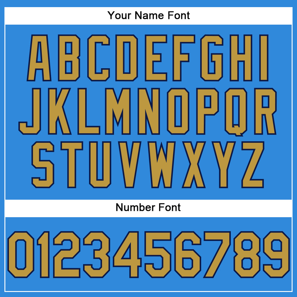 Custom Electric Blue Old Gold-Navy Authentic Baseball Jersey