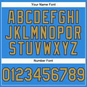 Custom Electric Blue Old Gold-Navy Authentic Baseball Jersey