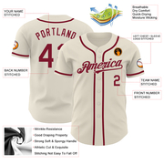 Custom Cream Crimson Authentic Baseball Jersey