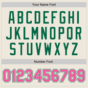 Custom Cream Pink-Kelly Green Authentic Baseball Jersey