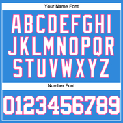 Custom Electric Blue White-Pink Authentic Baseball Jersey