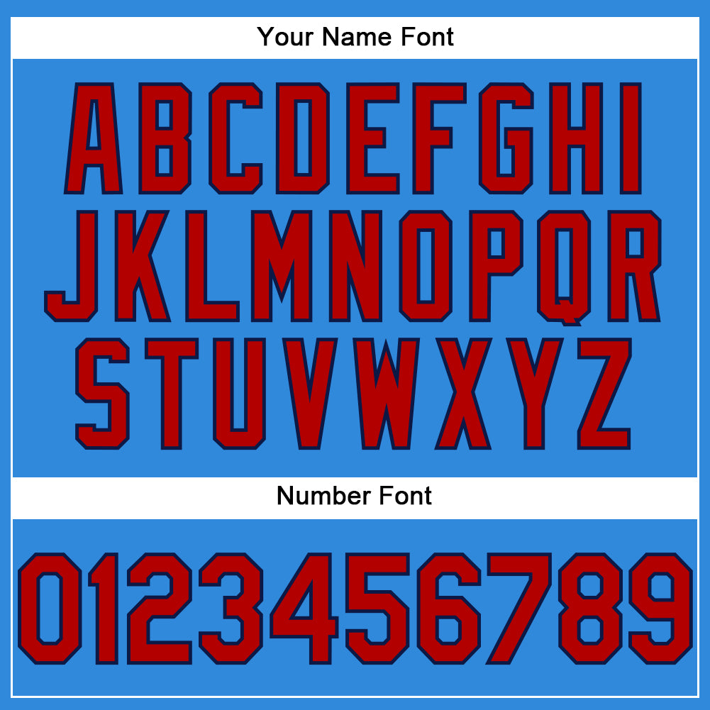 Custom Electric Blue Red-Navy Authentic Baseball Jersey