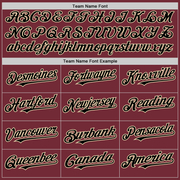 Custom Burgundy Black-Cream Line Authentic Baseball Jersey
