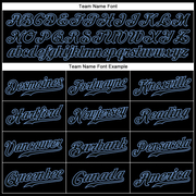 Custom Black Black-Light Blue Authentic Baseball Jersey