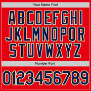 Custom Fire Red Navy-Old Gold Authentic Baseball Jersey