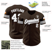 Custom Brown White-Gray Authentic Baseball Jersey