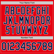 Custom Fire Red Navy-White Authentic Baseball Jersey