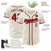 Custom Cream Red-Black Authentic Baseball Jersey