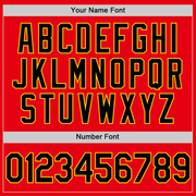 Custom Fire Red Black-Yellow Authentic Baseball Jersey