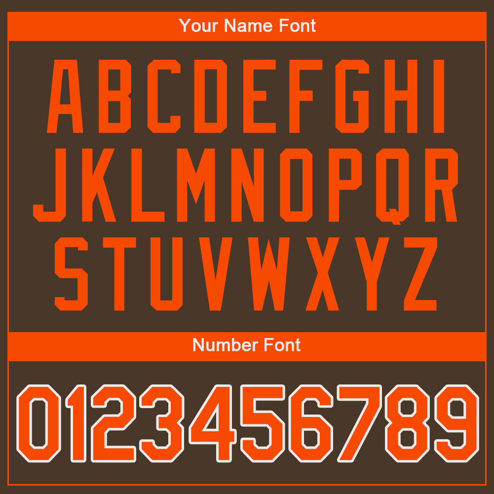 Custom Brown Orange-White Authentic Baseball Jersey