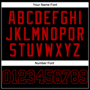 Custom Black Black-Red Authentic Baseball Jersey