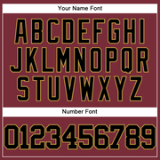 Custom Burgundy Black-Old Gold Authentic Baseball Jersey