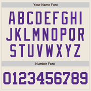 Custom Cream Purple-Gray Authentic Baseball Jersey