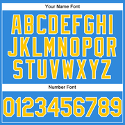 Custom Electric Blue Yellow-White Authentic Baseball Jersey