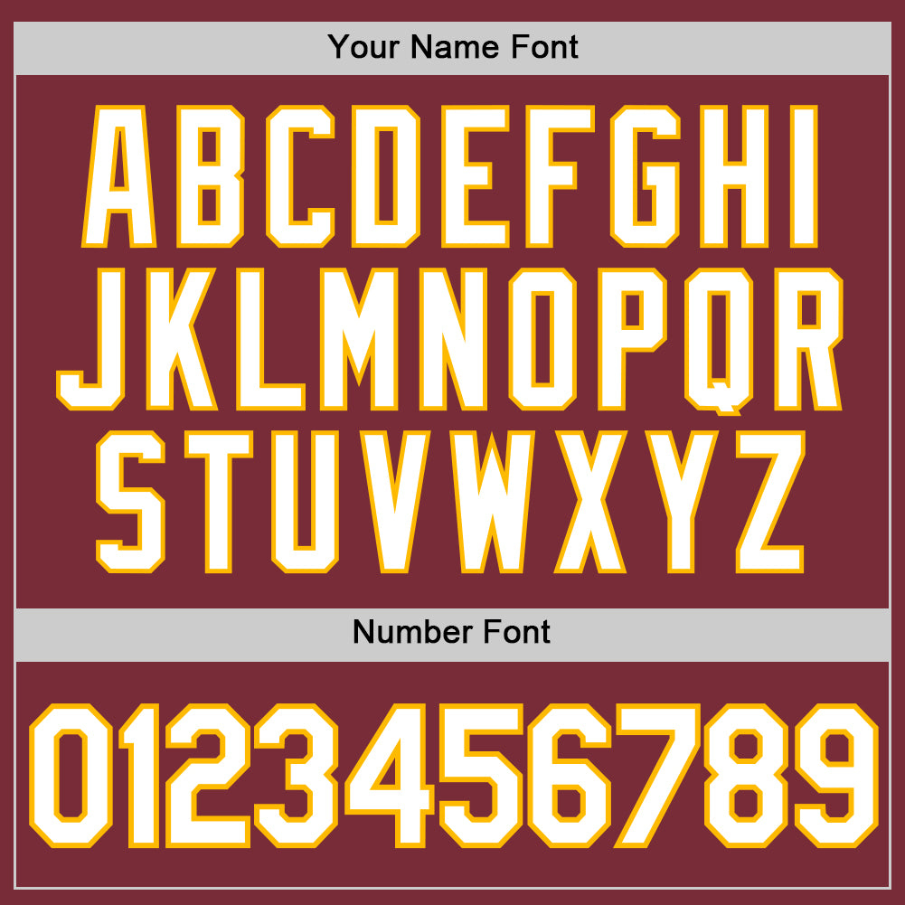 Custom Burgundy White-Gold Authentic Baseball Jersey