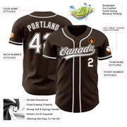 Custom Brown White-Gray Authentic Baseball Jersey