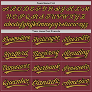 Custom Burgundy Black-Old Gold Authentic Baseball Jersey