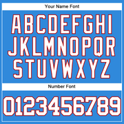 Custom Electric Blue White-Red Authentic Baseball Jersey