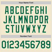 Custom Cream Kelly Green-White Authentic Throwback Baseball Jersey