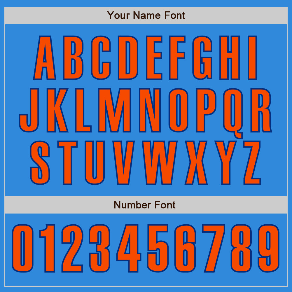 Custom Electric Blue Orange-Royal Authentic Baseball Jersey