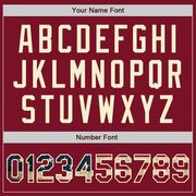 Custom Crimson Vintage USA Flag-Cream Authentic Baseball Jersey