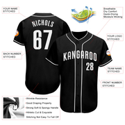 Custom Black White Authentic Baseball Jersey